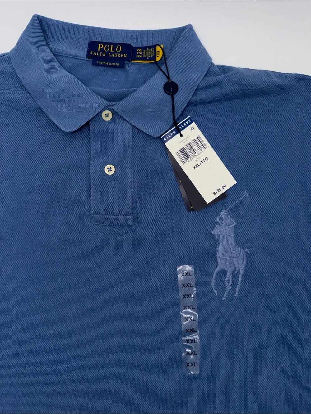 Ralph Lauren Men’s Polo Shirt in Dusty Blue with Embroidered Pony